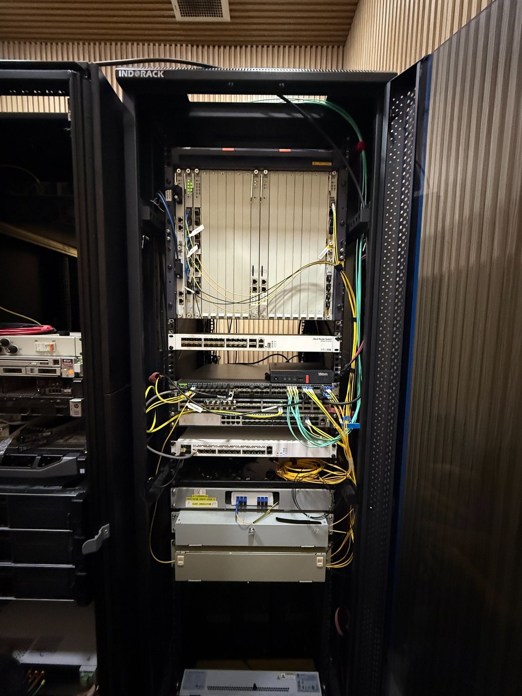 Fiber and switching rack