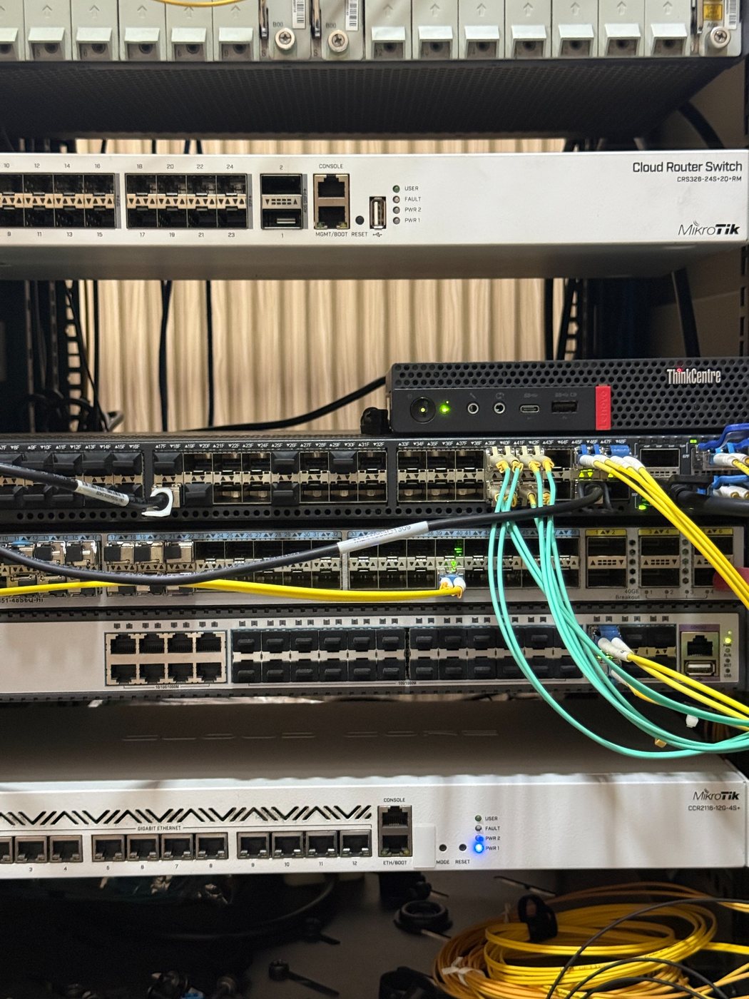 Network switch and router rack documentation